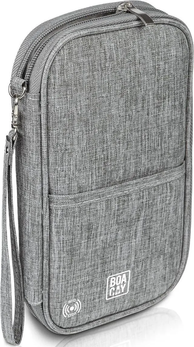 Main image of BOACAY Travel Document Organizer with RFID, Family Passport Holder, Wallet for Women & Men, Portable & Waterproof Case for Cards, Boarding Pass, Money