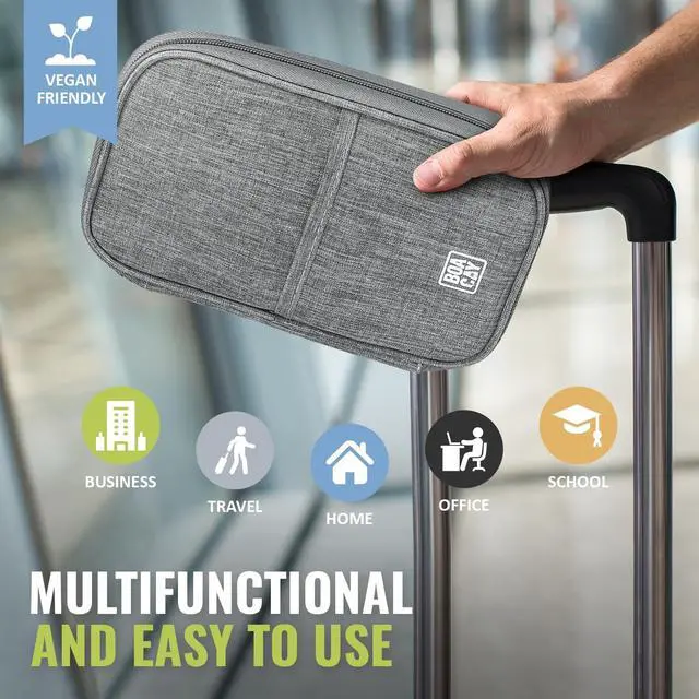 Alt view image 6 of 7 - BOACAY Travel Document Organizer with RFID, Family Passport Holder, Wallet for Women & Men, Portable & Waterproof Case for Cards, Boarding Pass, Money