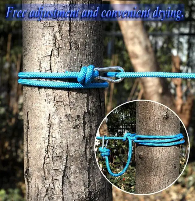 Alt view image 6 of 7 - Clothesline Clothes Drying Rope Portable Travel Clothesline Adjustable for Indoor Outdoor Laundry Clothesline, Perfect Windproof Clothes Line, Hanger for Camping Travel & Home Use(White)