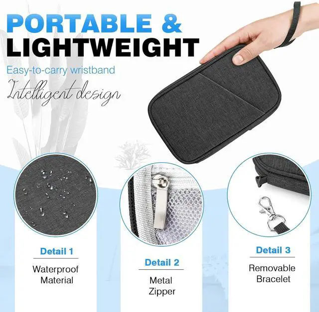 Alt view image 4 of 7 - Passport Holder Family RFID Travel Document Organizer for Women Waterproof Passport Wallet Men Portable Case for Cards, Boarding Pass, ID, Money, Tickets with Zipper