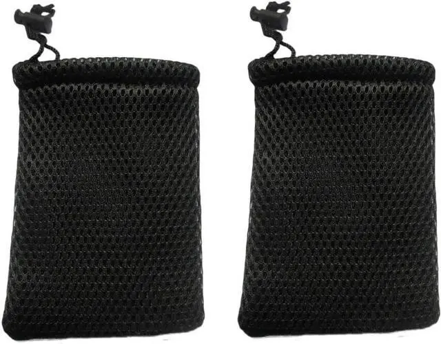 Main image of Nylon Mesh Drawstring Bag, Small Storage Pouch String Bags 5 x 3.5 Inch for Mini Stuff MP3 Charger Earphone Key,Black 6pcs