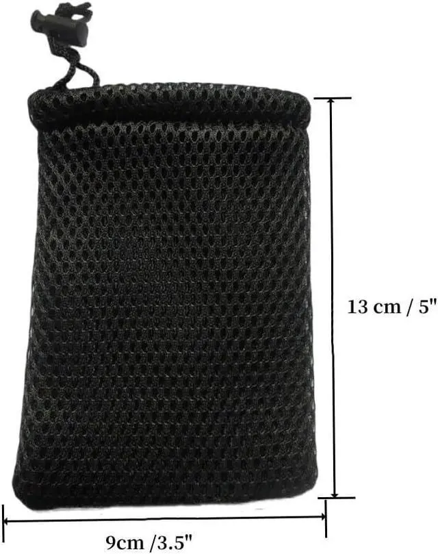 Alt view image 3 of 7 - Nylon Mesh Drawstring Bag, Small Storage Pouch String Bags 5 x 3.5 Inch for Mini Stuff MP3 Charger Earphone Key,Black 6pcs