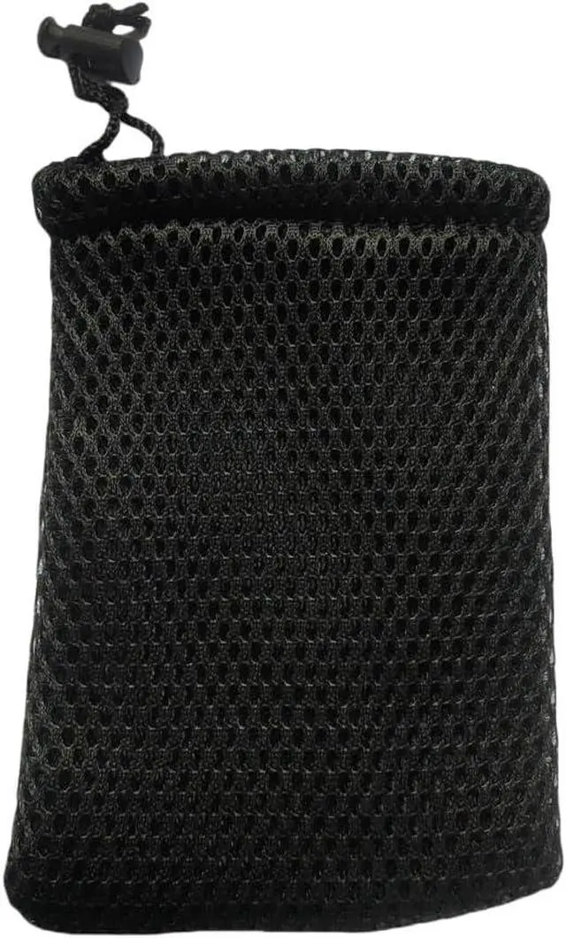 Alt view image 7 of 7 - Nylon Mesh Drawstring Bag, Small Storage Pouch String Bags 5 x 3.5 Inch for Mini Stuff MP3 Charger Earphone Key,Black 6pcs