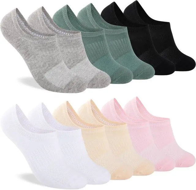 Main image of Heatuff Womens No Show Socks, Thin Cotton Invisible Low Cut Socks for Women with Anti-Slip Design 6/8 Pairs