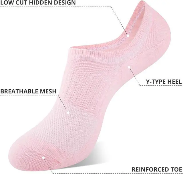 Alt view image 4 of 7 - Heatuff Womens No Show Socks, Thin Cotton Invisible Low Cut Socks for Women with Anti-Slip Design 6/8 Pairs