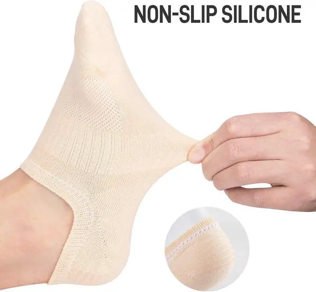 Alt view image 5 of 7 - Heatuff Womens No Show Socks, Thin Cotton Invisible Low Cut Socks for Women with Anti-Slip Design 6/8 Pairs