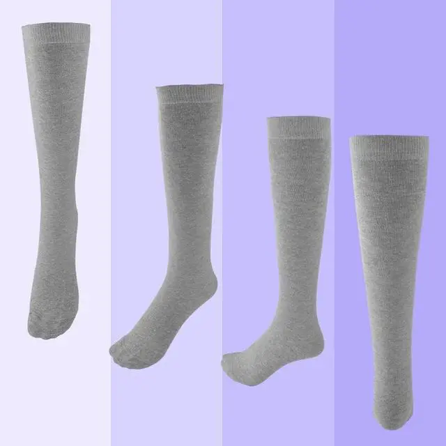 Alt view image 5 of 7 - Topbuti 3 Pairs School Uniform Cotton Knee High Socks Athletic Sports Soccer Socks Tube Sock for Girls and Boys