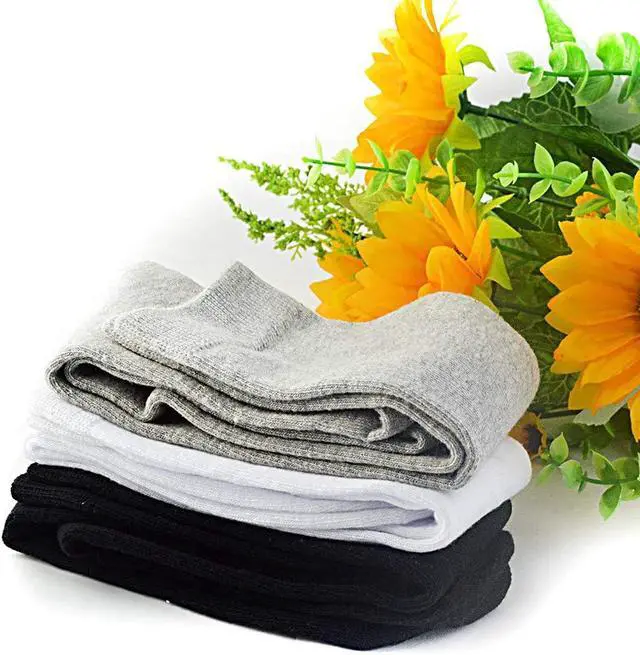 Alt view image 6 of 7 - Topbuti 3 Pairs School Uniform Cotton Knee High Socks Athletic Sports Soccer Socks Tube Sock for Girls and Boys