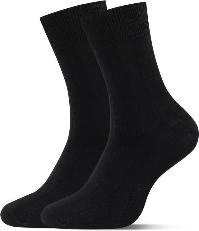 Main image of Mens Ribbed Crew Dress Socks Anti Odor Socks Size 8-13 | Breathable,Combed Cotton,Moisture-wicking,Ribbed Elastic Cuff,Soft,Comfy,Ideal for Wedding Business & Casual