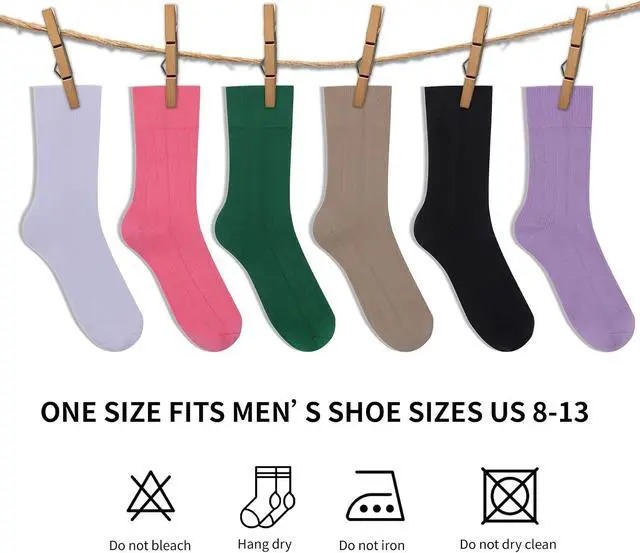 Alt view image 7 of 7 - Mens Ribbed Crew Dress Socks Anti Odor Socks Size 8-13 | Breathable,Combed Cotton,Moisture-wicking,Ribbed Elastic Cuff,Soft,Comfy,Ideal for Wedding Business & Casual