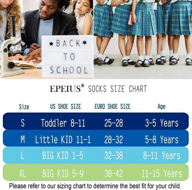 Alt view image 6 of 6 - EPEIUS Kids Crew Socks Seamless Cotton Dress Socks for Boys Girls 1-15Y | Soft & breathable boys socks with stay-up cuffs, ideal for school uniform & daily wear, White Navy Black, Toddler to big kids