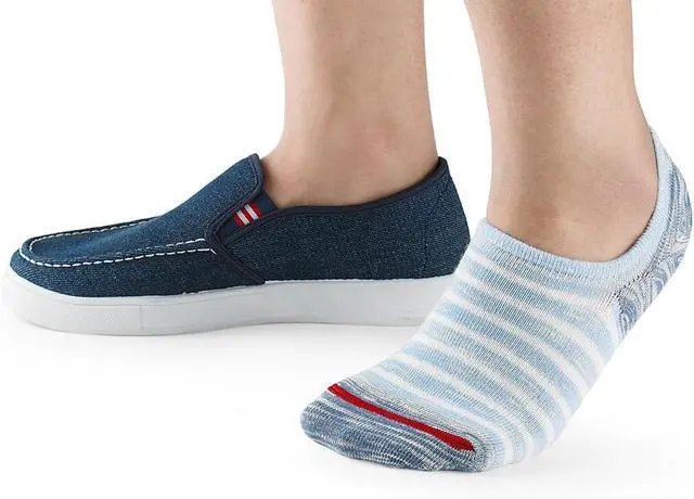 Alt view image 2 of 5 - No Show Socks for Men & Women, Low Cut with Non-Slip Heel Grip, 5 Pairs | Everyday invisible look for sneakers and casual wear. Mixed colors add style. Non-slip silicone heel grips stay put