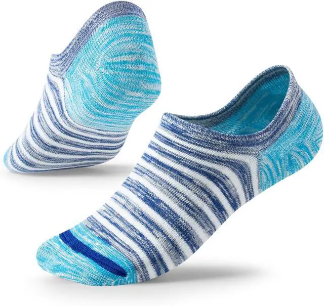 Alt view image 3 of 5 - No Show Socks for Men & Women, Low Cut with Non-Slip Heel Grip, 5 Pairs | Everyday invisible look for sneakers and casual wear. Mixed colors add style. Non-slip silicone heel grips stay put