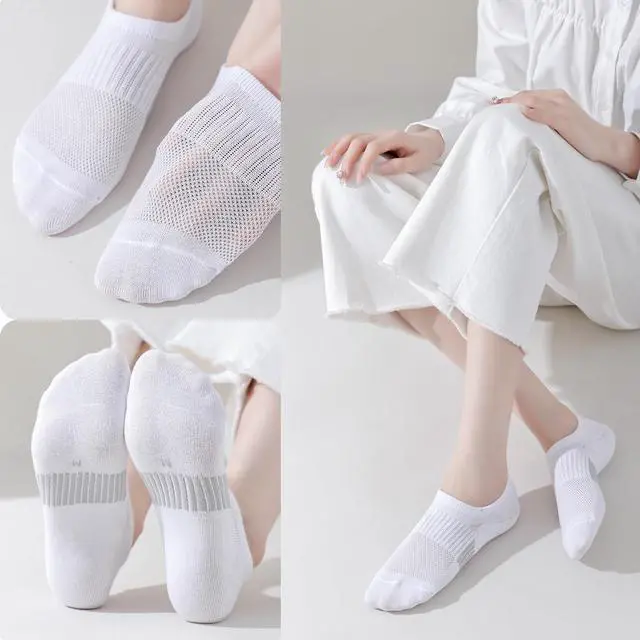 Alt view image 2 of 7 - Marchare Women No Show Socks Low Cut Invisible Cushioned Socks Ankle Athletic Socks For Women With Grips