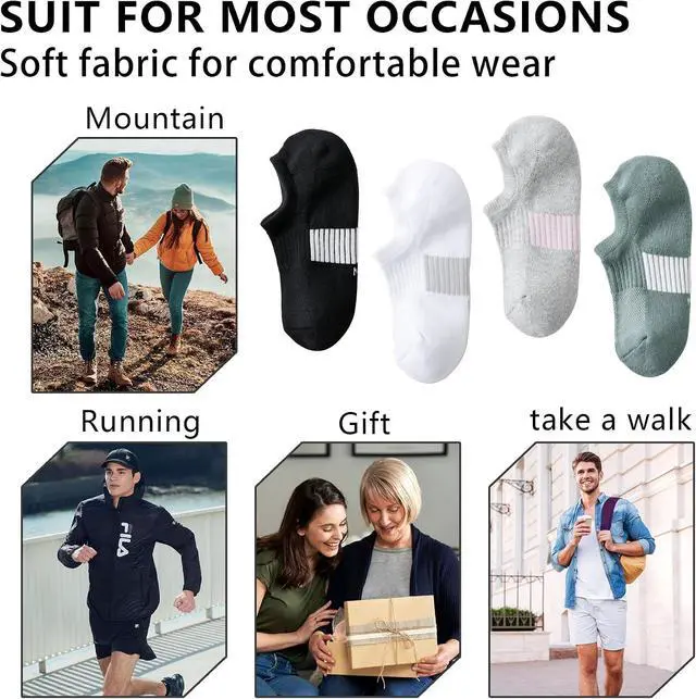 Alt view image 7 of 7 - Marchare Women No Show Socks Low Cut Invisible Cushioned Socks Ankle Athletic Socks For Women With Grips