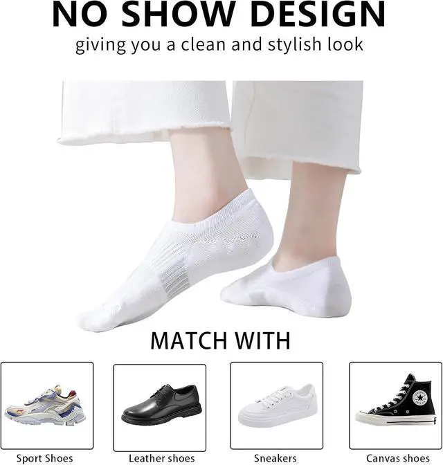 Alt view image 6 of 7 - Marchare Women No Show Socks Low Cut Invisible Cushioned Socks Ankle Athletic Socks For Women With Grips
