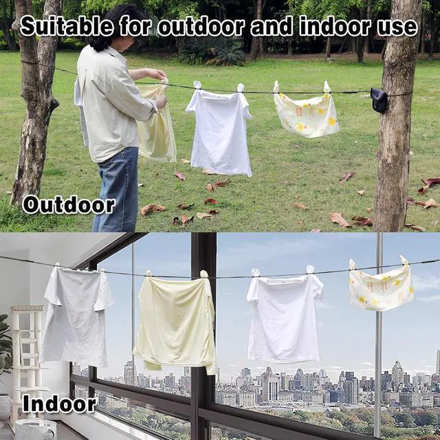Alt view image 5 of 7 - EXVITAL Portable Travel Clothesline Lightweight Camping Clothes Line | 24 Beads for Indoor Hotels Backyard, Outdoor Cruise Ships, RVs, Tents, 11.5 Feet