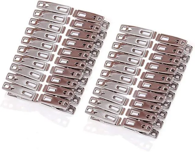 Alt view image 4 of 4 - 40 Pcs Metal Clothes Pins,Clothespins Stainless Steel Laundry Clips | Heavy Duty Alligator Clips for Outdoor Clothesline Towel Sock Food Sealing Photos Home Kitchen Travel Office