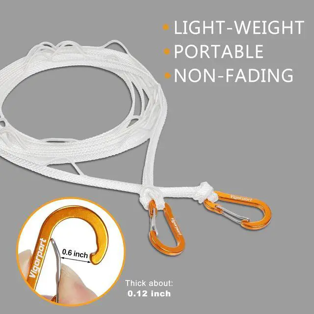 Alt view image 4 of 7 - Vigorport Portable Travel Clothesline, Windproof Clothesline with Hang Hole, Indoor and Outdoor Clothes Line for Camping, Hotel, Backyard, Cruise Ship (White, 12.5 Ft)