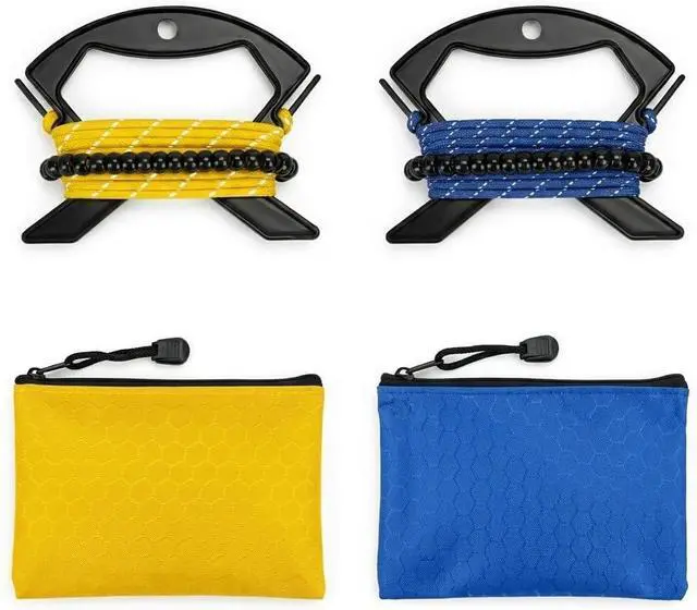 Main image of 2 Pack Travel Clothesline, No Clothespins Needed, 48 Beads, Winders & Bags | 2 x 11.5 ft reflective non-elastic laundry lines with winders & zipper bags, ideal for cruise, hotel, camping, RV & indoor