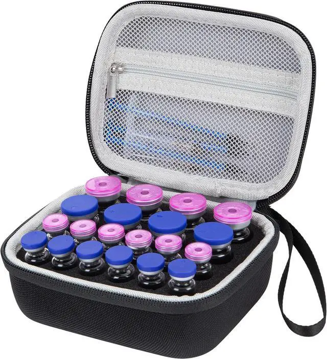 Main image of Peptide Case for Fridge, 20 Slots Insulin Vial Protector Organizer Bag, Peptide Vial Storage Case for 1ml 3ml 5ml 10ml Vials, Diabetes Medication Vial Holder for Home and Travel