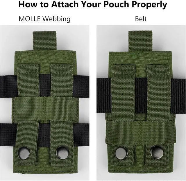 Alt view image 5 of 7 - BASSDASH Tactical Molle Water Bottle Pouch with Carabiner Foldable Mesh Holder Bag for Travel Fishing Hunting Hiking Outdoor Activities