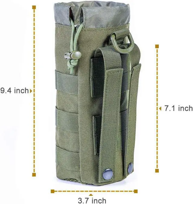 Alt view image 3 of 7 - Upgraded Sports Water Bottles Pouch Bag, Tactical Drawstring Molle Water Bottle Holder Tactical Pouches, Travel Mesh Water Bottle Bag Tactical Hydration Carrier