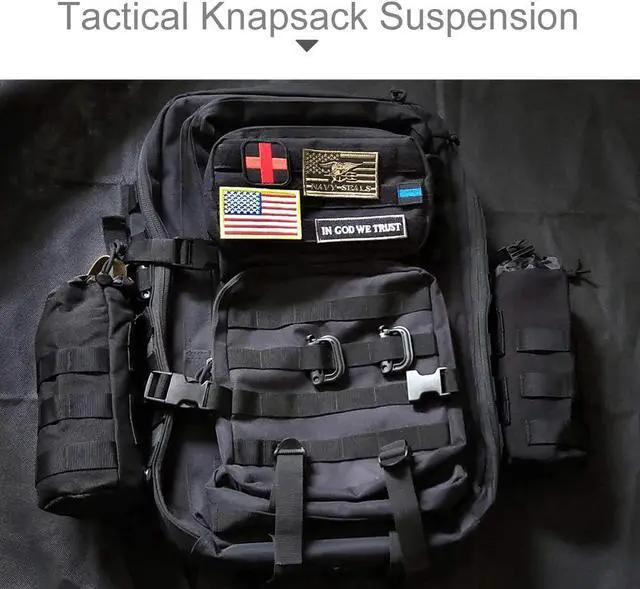Alt view image 6 of 6 - Upgraded Sports Water Bottles Pouch Bag, Tactical Drawstring Molle Water Bottle Holder Tactical Pouches, Travel Mesh Water Bottle Bag Tactical Hydration Carrier
