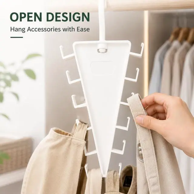 Alt view image 5 of 7 - 12 Hooks Space Saving Closet Hanger Organizer | Vertical V-shape Tier Frame Holds Shirts, Hats, Ties, Belts and Scarves, Closet Storage Organizer for Wardrobe Space Saver