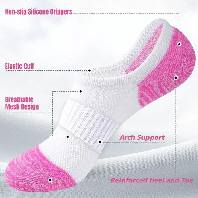 Alt view image 4 of 6 - No Show Socks Womens Liner Footies Low Cut Ankle Socks for Sneakers | Breathable Non Slip Moisutre Wicking Invisible Socks ,Athletic Socks for Running Gym
