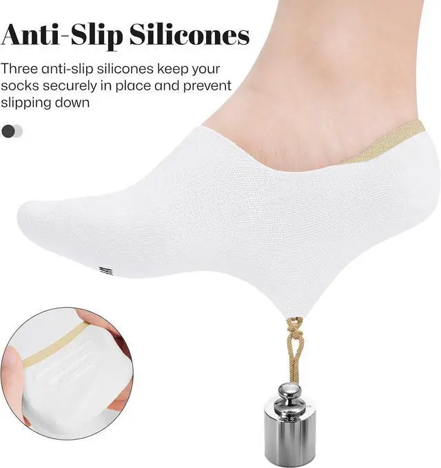 Alt view image 2 of 7 - wernies No Show Socks Women Low Cut Ankle Socks Non Slip 4/8 Pairs | Thin Flat Boat Line Short Socks with Silicone Heel Grips, Breathable Combed Cotton, Invisible Socks,Size 5-14