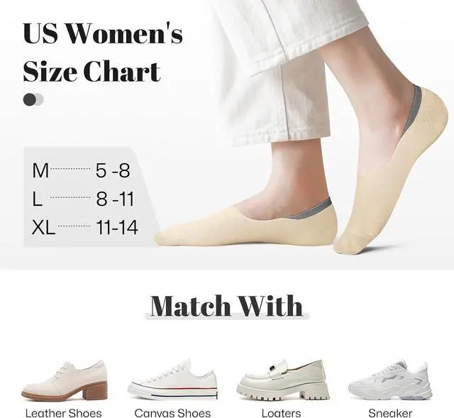 Alt view image 7 of 7 - wernies No Show Socks Women Low Cut Ankle Socks Non Slip 4/8 Pairs | Thin Flat Boat Line Short Socks with Silicone Heel Grips, Breathable Combed Cotton, Invisible Socks,Size 5-14