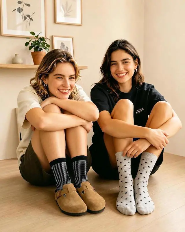 Alt view image 3 of 6 - 6 Pairs Crew Socks for Women, Soft Cute Funny Cotton Socks | Gentle Blend Fabric, Elastic Cuff, Tough Stuff, Tight Weave, Modern Novelty, Playful Striped, Dot Motifs, Casual Daliy Wear