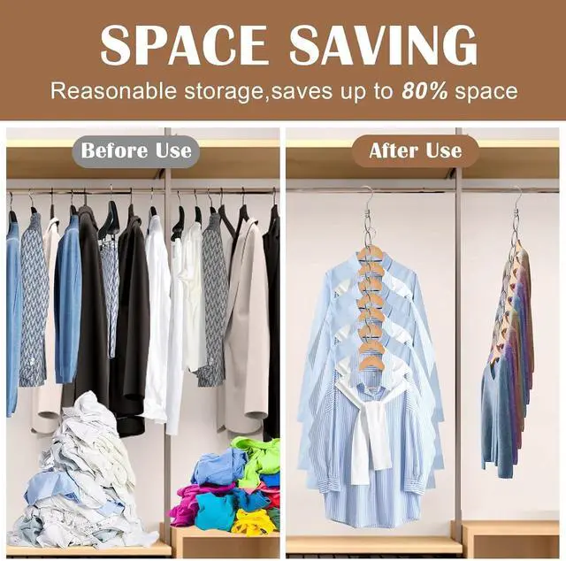 Alt view image 5 of 6 - 40 Holes Clothing Chain Hangers: 5 Pack Metal Space Saving Hangers | Easy Display and Access, Closet Organizers for Home, Travel, College Dorm Room