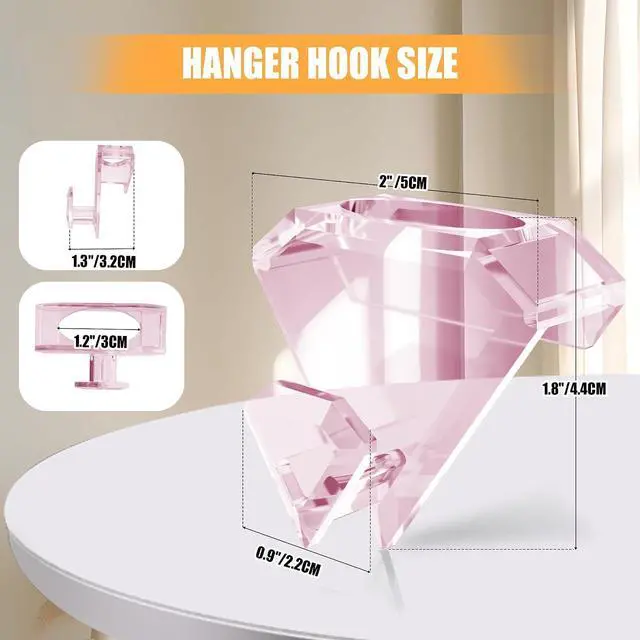 Alt view image 6 of 7 - SLMT Space Saving Hanger Hooks 30 Pack, Clear Clothes Hanger Connector Hooks, Dorm Room Essentials, Closet Organizers and Storage (Pink)