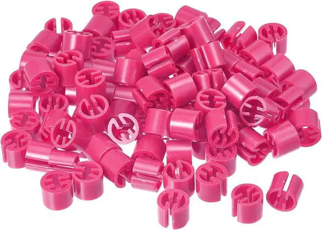 Main image of uxcell 150pcs Clothes Hanger Markers Blank Tags, Fit 3.5mm Rod Garment Size Hanger Clips Garment Color Coding Label for Clothing Hangers, Rose Red