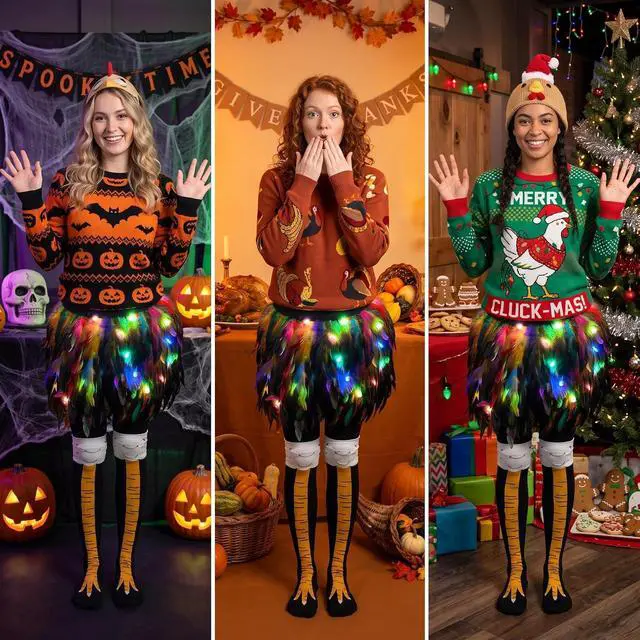 Alt view image 2 of 7 - Raylarnia Funny Crazy Chicken Leg Feet Socks for Men and Women- Novelty High Socks Funny Gifts
