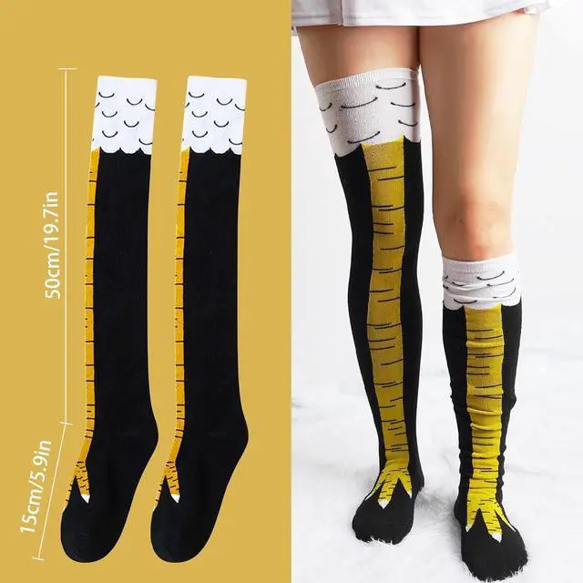 Alt view image 6 of 7 - Raylarnia Funny Crazy Chicken Leg Feet Socks for Men and Women- Novelty High Socks Funny Gifts