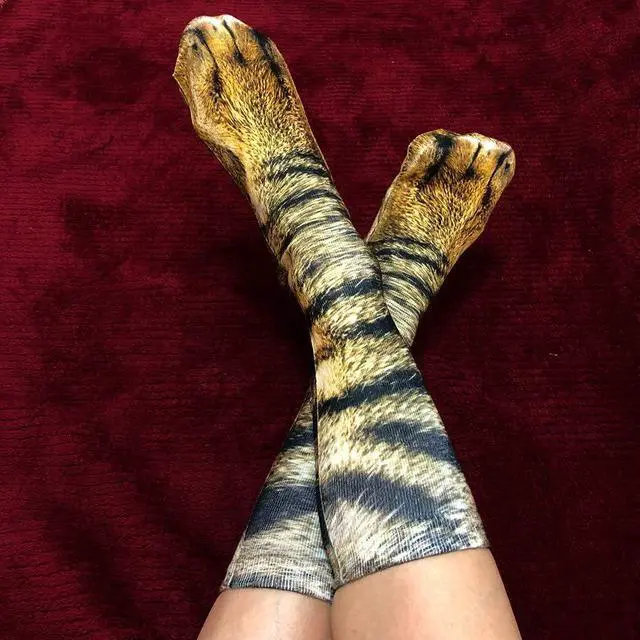 Alt view image 4 of 7 - NDLBS Funny Christmas Gifts Novelty 3D Animal Paw Socks Stocking Stuffers for Adult Women Men Teens Gag White Elephant Gifts