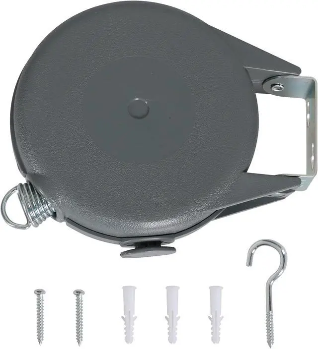 Alt view image 6 of 7 - ZOES HOMEWARE Retractable Clothesline Heavy Duty Retracting Clothes Line Outdoor and Indoor with Durable ABS Shell and 38 Feet Extruded PVC Line,with Lock to Prevent Sagging