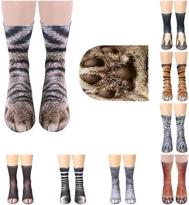 Alt view image 6 of 7 - NDLBS Funny Christmas Gifts Novelty 3D Animal Paw Socks Stocking Stuffers for Adult Women Men Teens Gag White Elephant Gifts