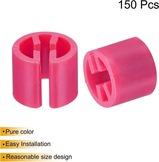 Alt view image 3 of 6 - uxcell 150pcs Clothes Hanger Markers Blank Tags, Fit 3.5mm Rod Garment Size Hanger Clips Garment Color Coding Label for Clothing Hangers, Rose Red