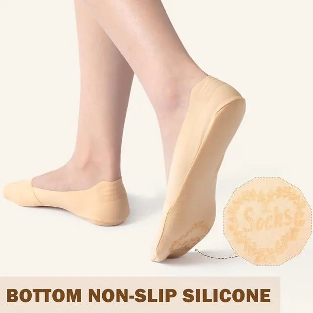 Alt view image 4 of 6 - Sofier No Show Socks Womens,6 Pairs Non Slip Low Cut Invisible Liner | Thin silky fabric,cotton sole,breathable,fits flats,loafers,sneakers,casual dress shoes