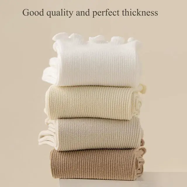 Alt view image 6 of 7 - Ginmewrae Womens Ruffle Socks Cute Frilly Ankle Breathable Cotton Warm Soft Casual Crew Socks for Women 6 Pack