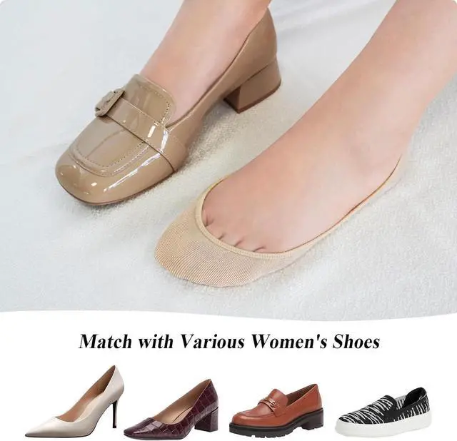 Alt view image 2 of 6 - SIXDAYSOX No Show Socks Women for Flats, Non Slip Invisible Low Cut Socks | 4-8 Pack Ultra Low Cut Socks for Ballet flats , Footies Socks for Women with Grips, Breathable Cotton Socks Size 5-8/9-11