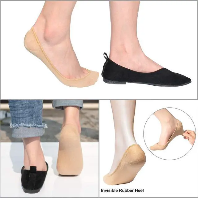 Alt view image 5 of 6 - SIXDAYSOX No Show Socks Women for Flats, Non Slip Invisible Low Cut Socks | 4-8 Pack Ultra Low Cut Socks for Ballet flats , Footies Socks for Women with Grips, Breathable Cotton Socks Size 5-8/9-11