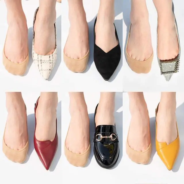 Alt view image 6 of 6 - SIXDAYSOX No Show Socks Women for Flats, Non Slip Invisible Low Cut Socks | 4-8 Pack Ultra Low Cut Socks for Ballet flats , Footies Socks for Women with Grips, Breathable Cotton Socks Size 5-8/9-11