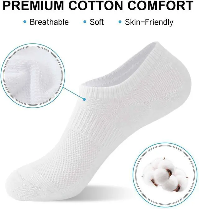 Alt view image 3 of 7 - No Show Socks Womens Cotton Low Cut Non Slip Socks Flat Liner Sock 6 Pairs