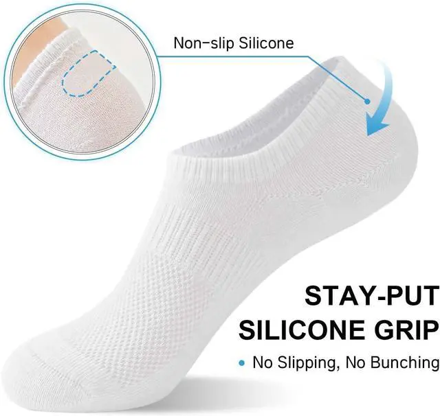 Alt view image 4 of 7 - No Show Socks Womens Cotton Low Cut Non Slip Socks Flat Liner Sock 6 Pairs