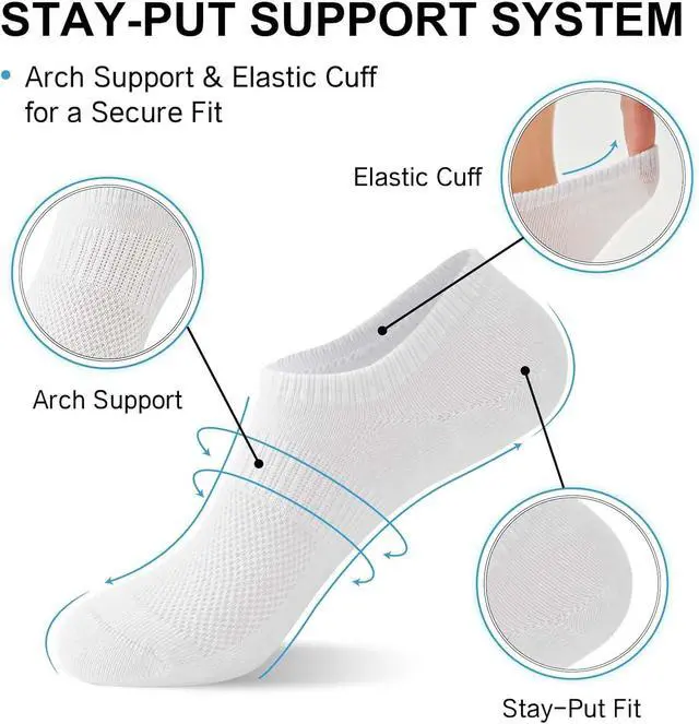 Alt view image 5 of 7 - No Show Socks Womens Cotton Low Cut Non Slip Socks Flat Liner Sock 6 Pairs